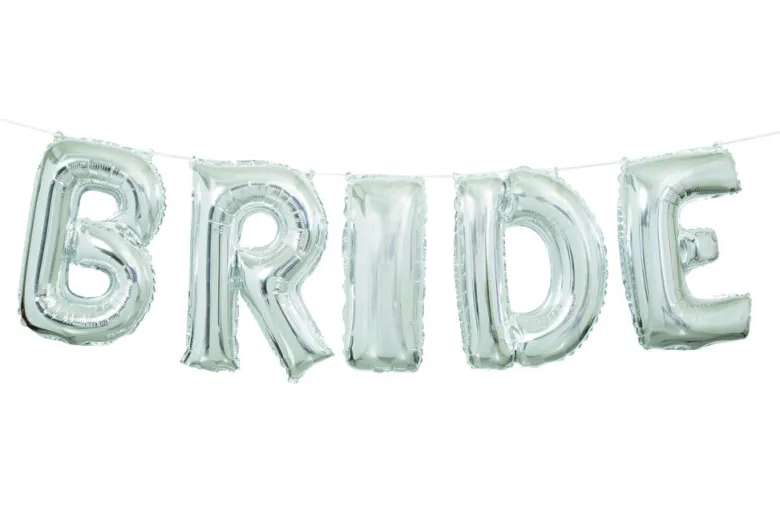 Ballongbanner - "BRIDE" - Sølv