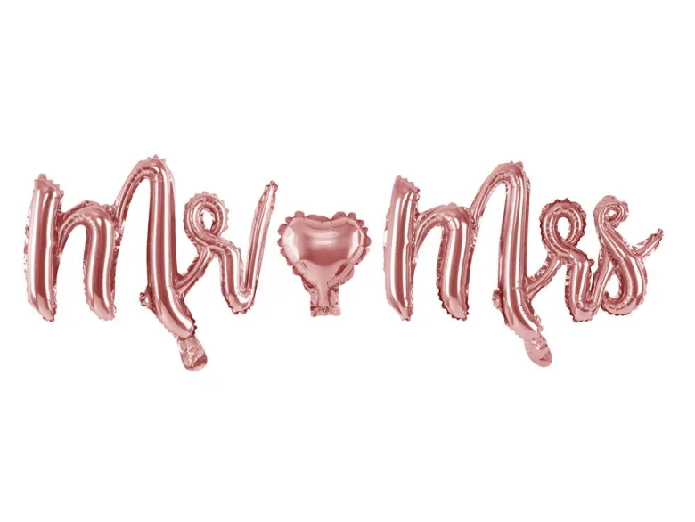Ballongbanner - "Mr" & "Mrs" - Rosegull