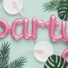 Ballongbanner - "Party" - Rosa Folie