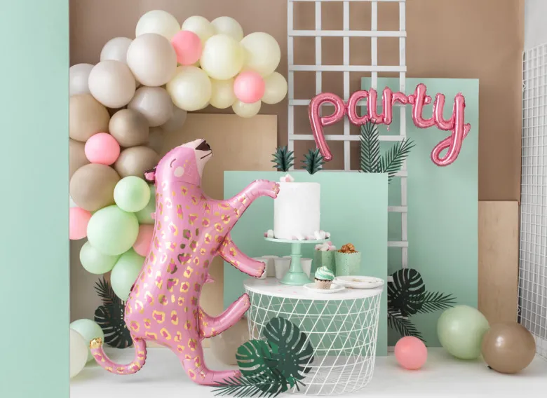 Ballongbanner - "Party" - Rosa Folie