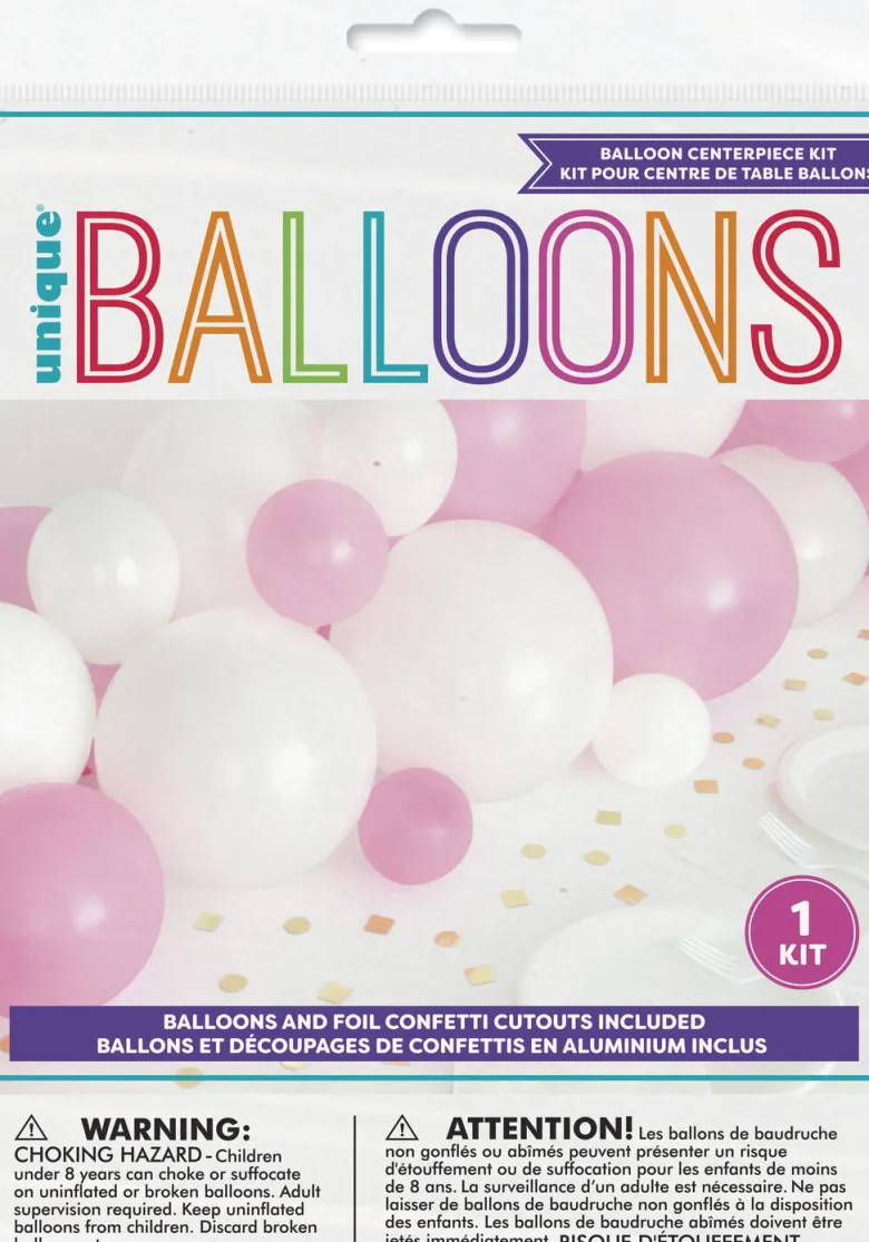Ballongbue til Bord - Rosa & Hvit