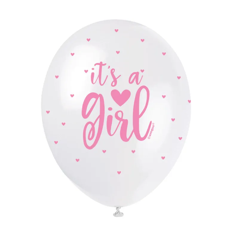 Ballonger Assortert - "it's a Girl" Rosa
