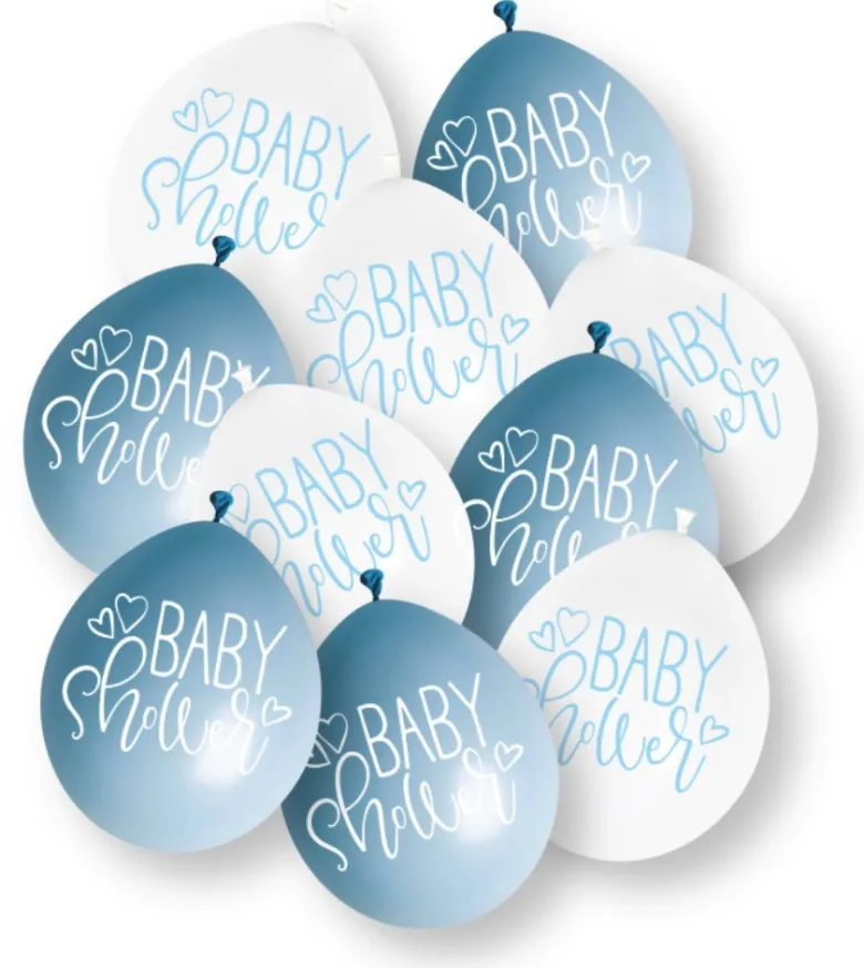 Ballonger - "Baby Shower" - Blå og Hvit