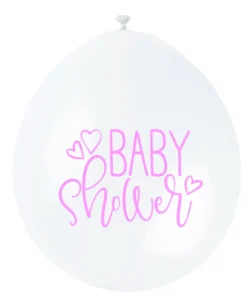 Ballonger - "Baby Shower" - Rosa og Hvit