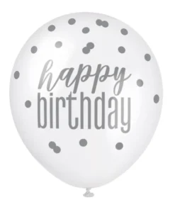 Ballonger - Happy Birthday - Blå & Sølv