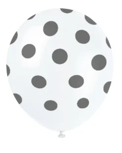 Ballonger med Prikker - Hvit og Sølv