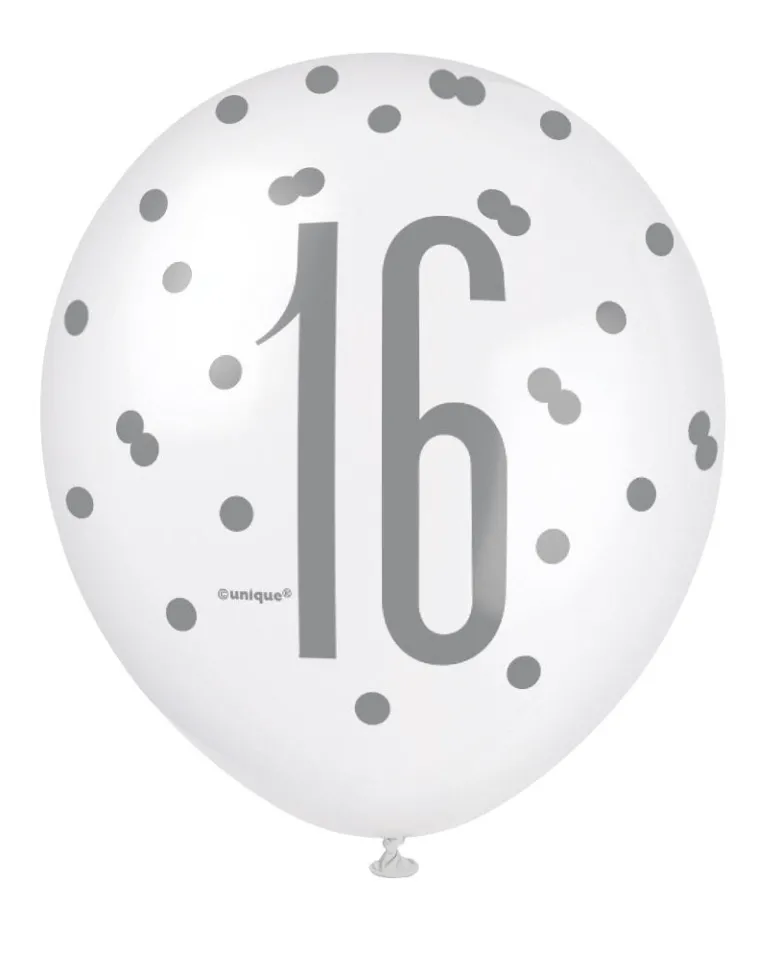 Ballonger - 16 År - Blå & Sølv