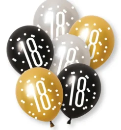 Ballonger - 18 År - Sort & Sølv
