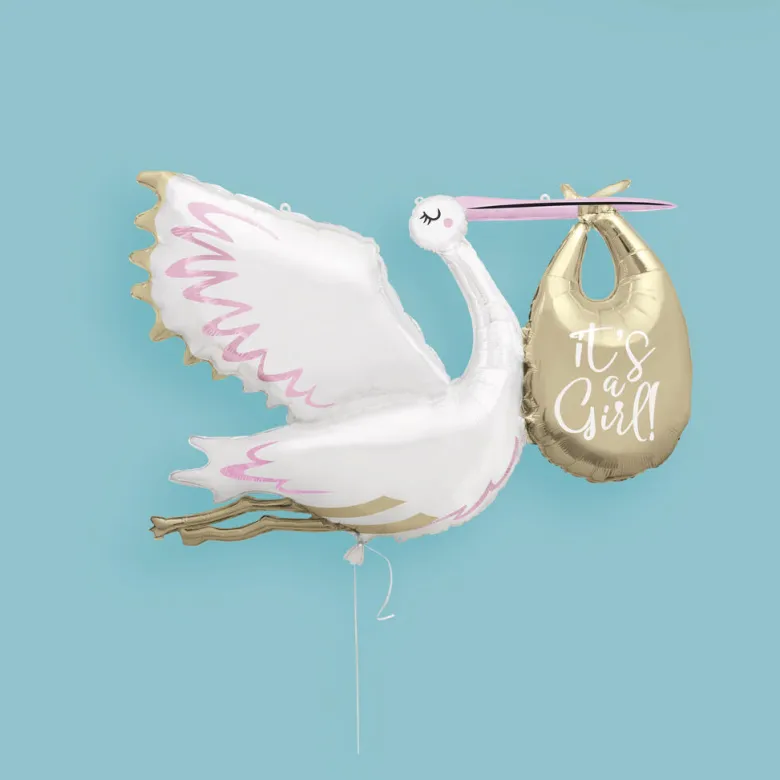 Ballongfigur - "It's a Girl" - Stork