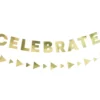 Bokstavbanner - "Celebrate" - Gull