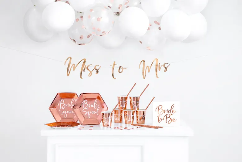 Bokstavbanner - "Miss to Mrs" - Rosegull