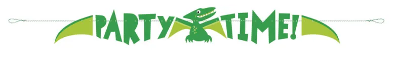 Bokstavbanner - "Party Time" - Dinosaur