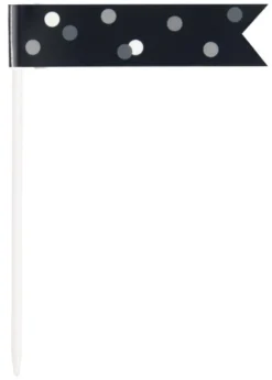 Cocktailpinner Picks Flagg - Sort & Sølv