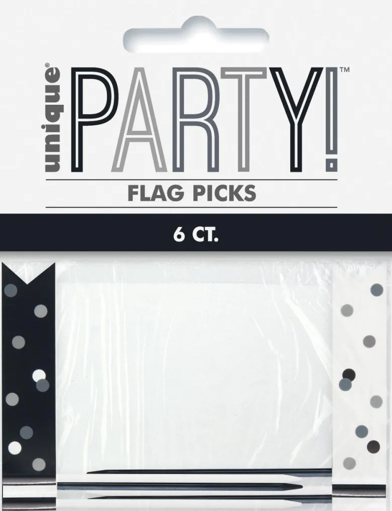 Cocktailpinner Picks Flagg - Sort & Sølv