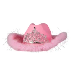 Cowboyhatt - Rosa med pels