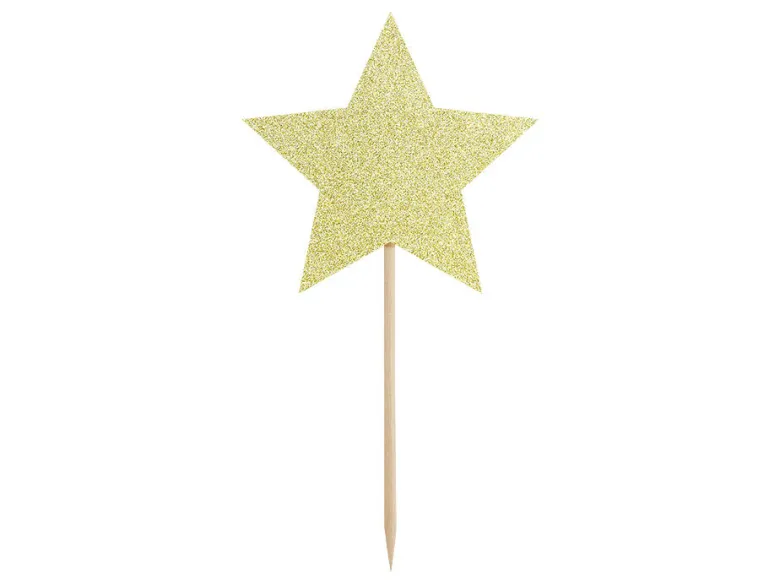 Cupcaketopper - Stjerne - Gull