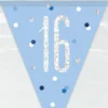 Flaggbanner - 16 År - Blå & Sølv