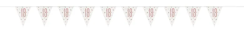 Flaggbanner - 18 År - Rosegull