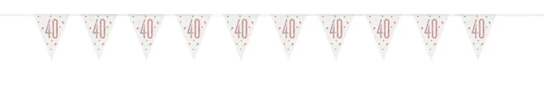 Flaggbanner - 40 År - Rosegull