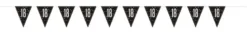 Flaggbanner - 18 År - Sort & Sølv