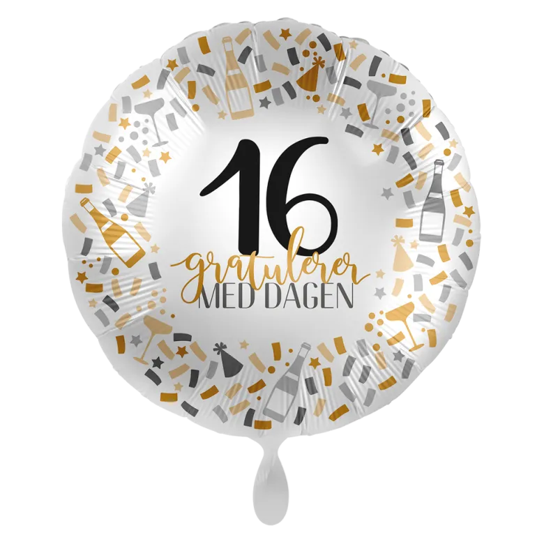 Folieballong - Gratulerer - 16 År
