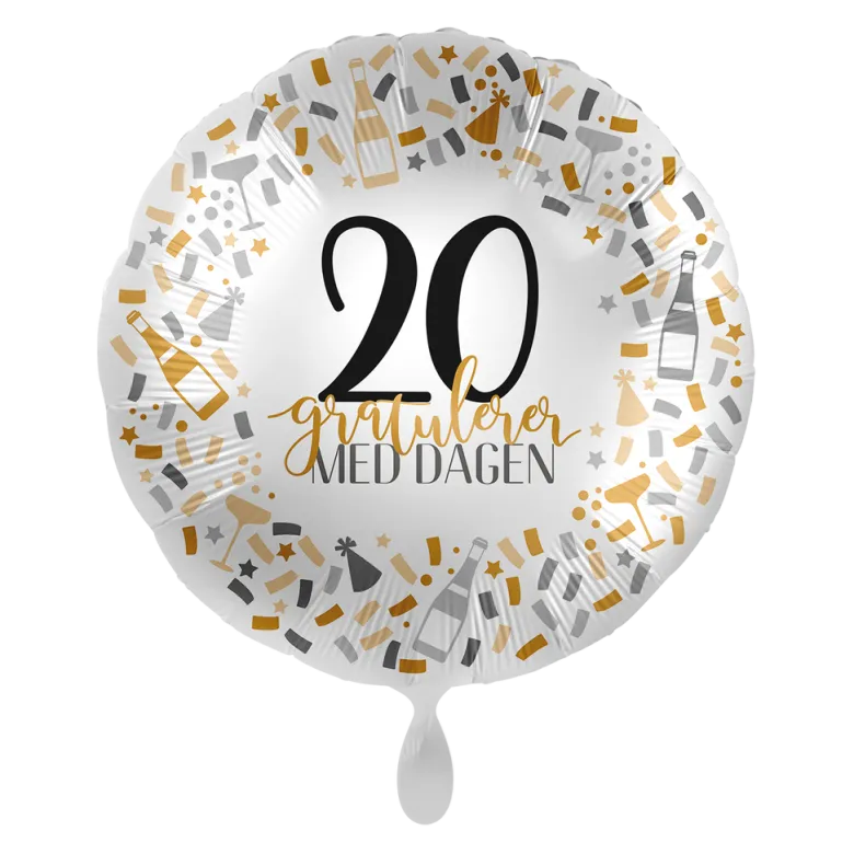 Folieballong - Gratulerer - 20 År