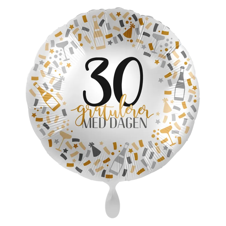 Folieballong - Gratulerer - 30 År