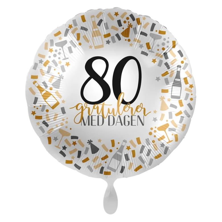 Folieballong - Gratulerer - 80 År