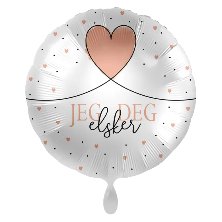 Folieballong - "Jeg Elsker Deg" - Hjerte