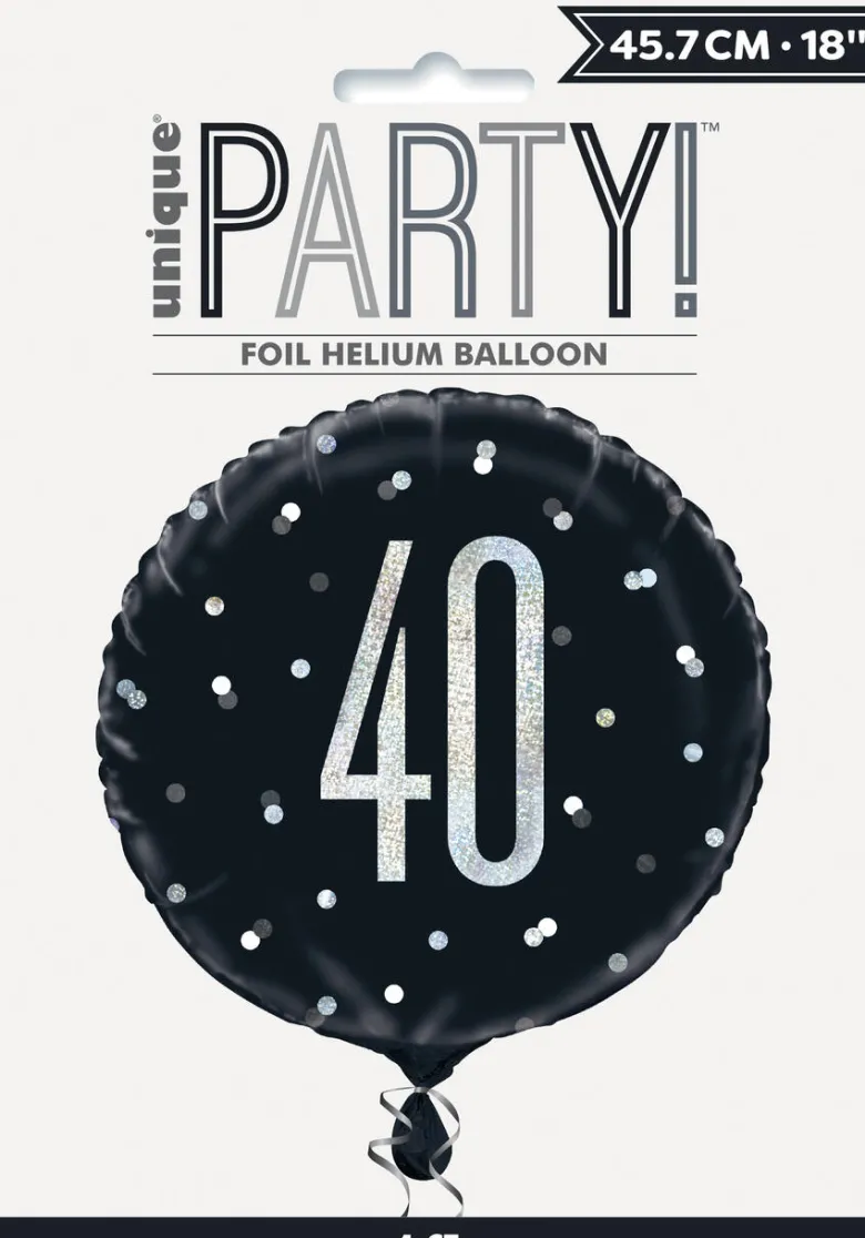 Folieballong - 40 År Sort