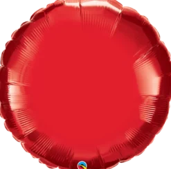 Folieballong Rund Premium - Rød Metallic