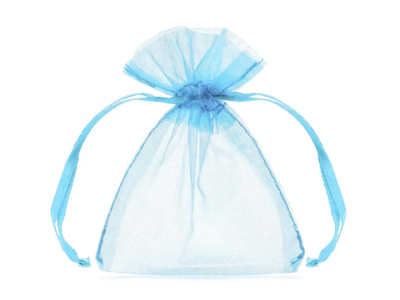 Godteposer - Organza - Lys Blå Tekstil