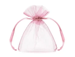 Godteposer - Organza - Lys Rosa Tekstil