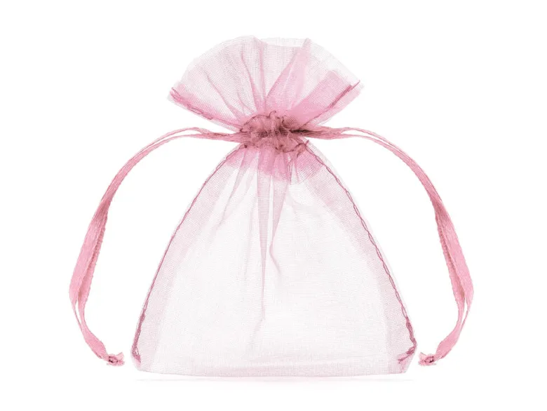 Godteposer - Organza - Lys Rosa Tekstil