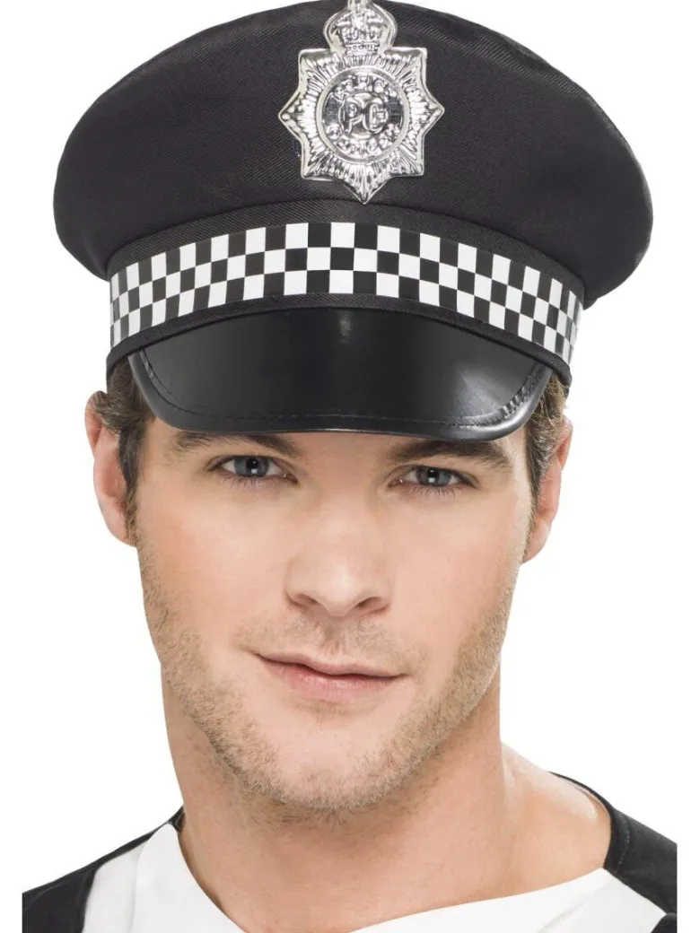 Hatt - Politi UK - Sort med Merke