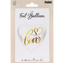 Hvit hjerteballong - "Love"