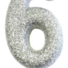 Kakelys - Nummer 6 - Glitter Sølv