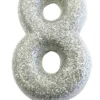 Kakelys - Nummer 8 - Glitter Sølv
