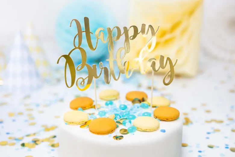 Kaketopp - "Happy Birthday" - Gull
