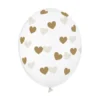 Klare ballonger med gullhjerter