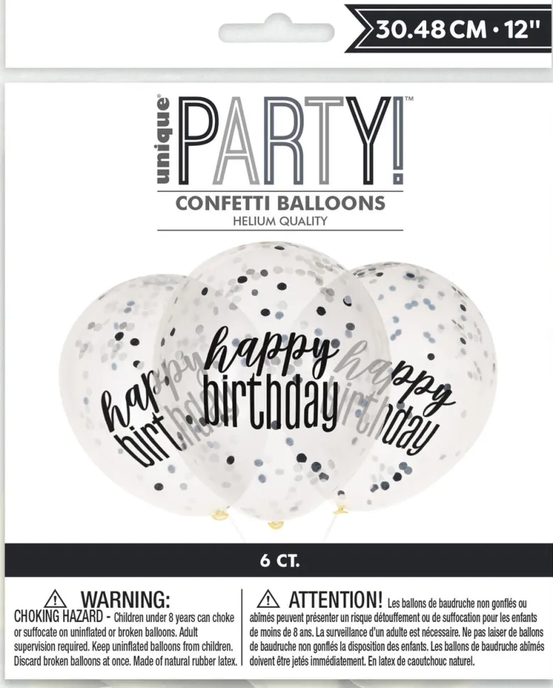 Konfettiballonger - "Happy Birthday"