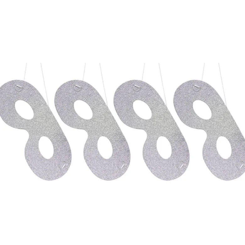 Masker - Metallic Sølv - Papp