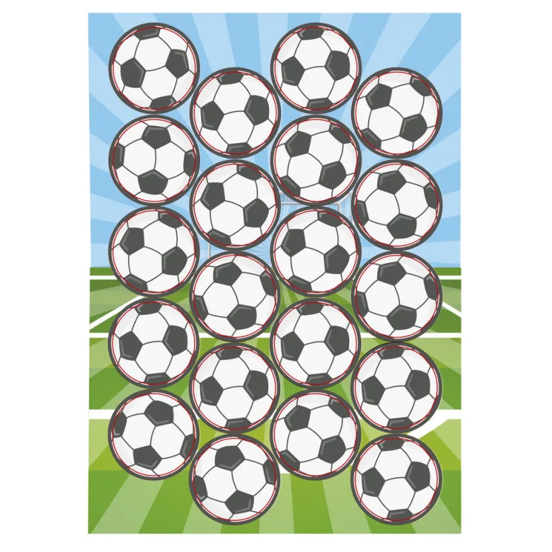 Mini fotball kakeskilt i spiselig papir