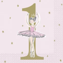 Papirservietter - Rosa Ballerina - 1 År
