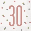 Papirservietter - 30 År - Rosegull