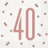 Papirservietter - 40 År - Rosegull