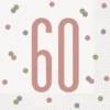 Papirservietter - 60 År - Rosegull