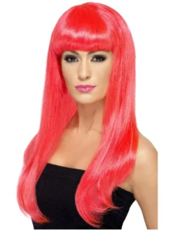 Parykk - Lang Lugg - Neon Rosa