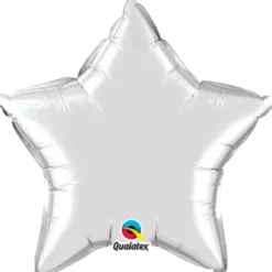 Premium Folieballong - Stjerne - Sølv
