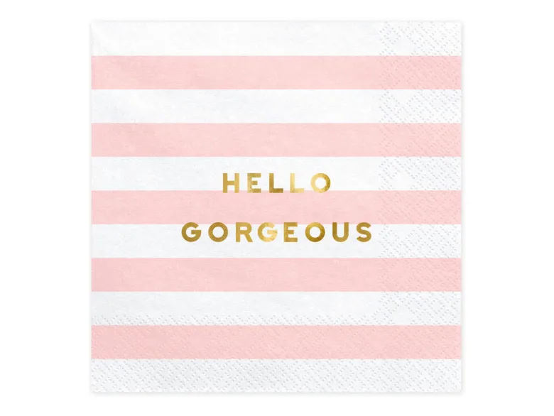 Servietter - "Hello Gorgeous" - Lys Rosa